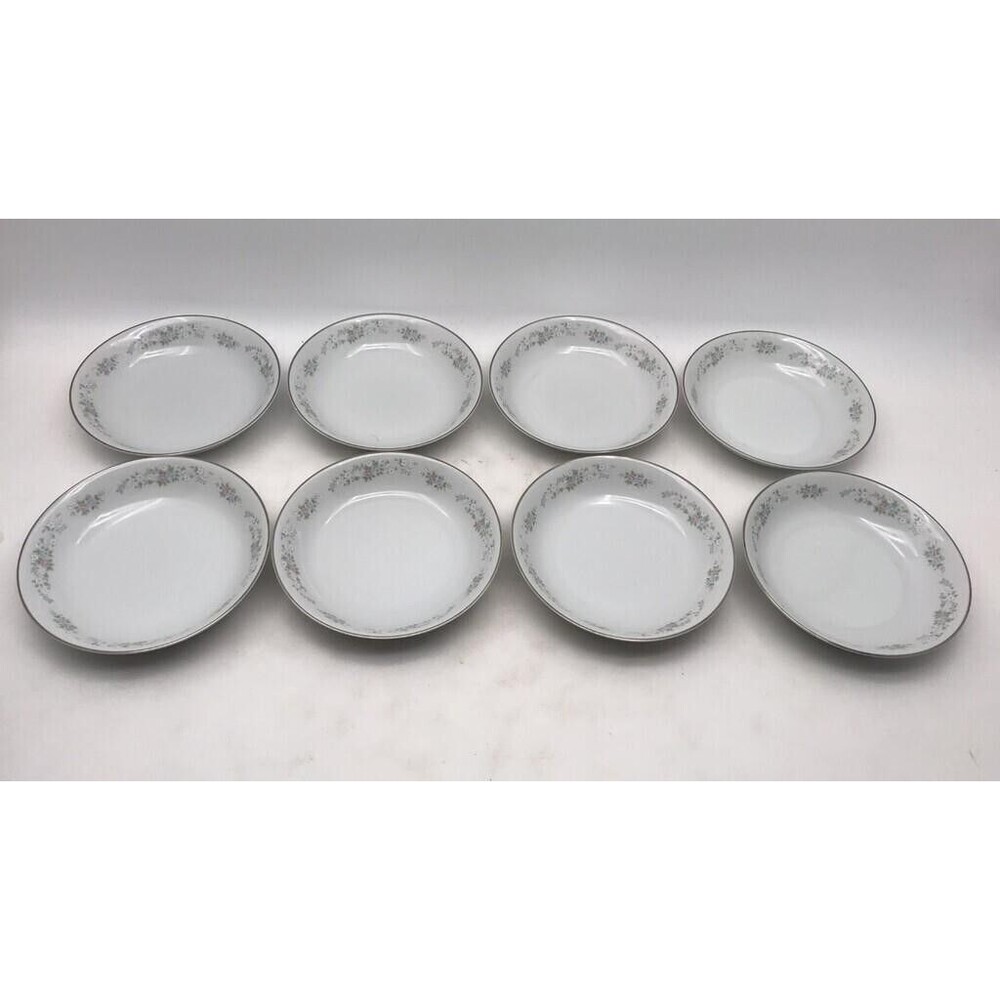 Vintage CARLTON China Soup Bowls Corsage #481 Pattern Japan 7.5" Lot of 8
